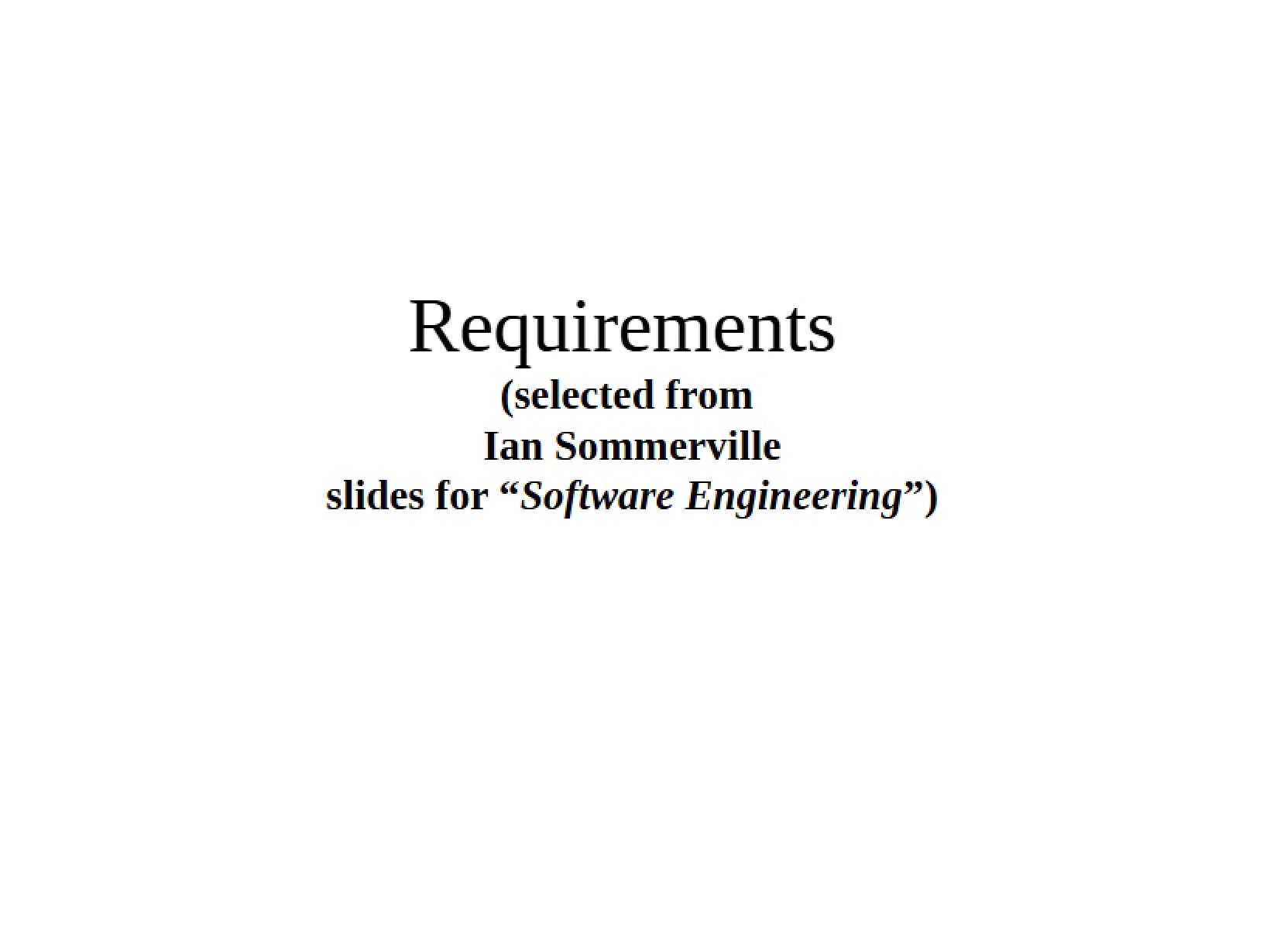 Project Requirements