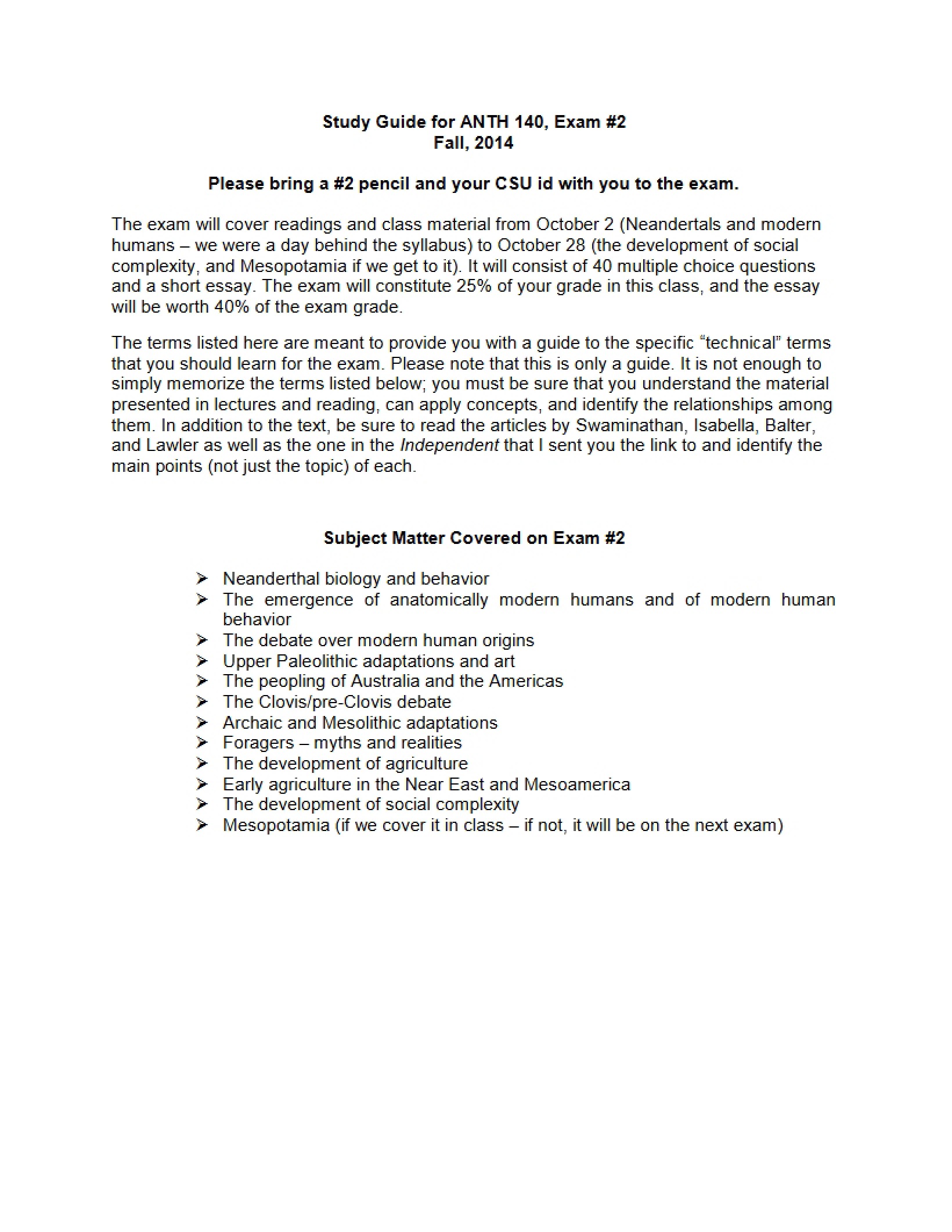 Study Guide Two