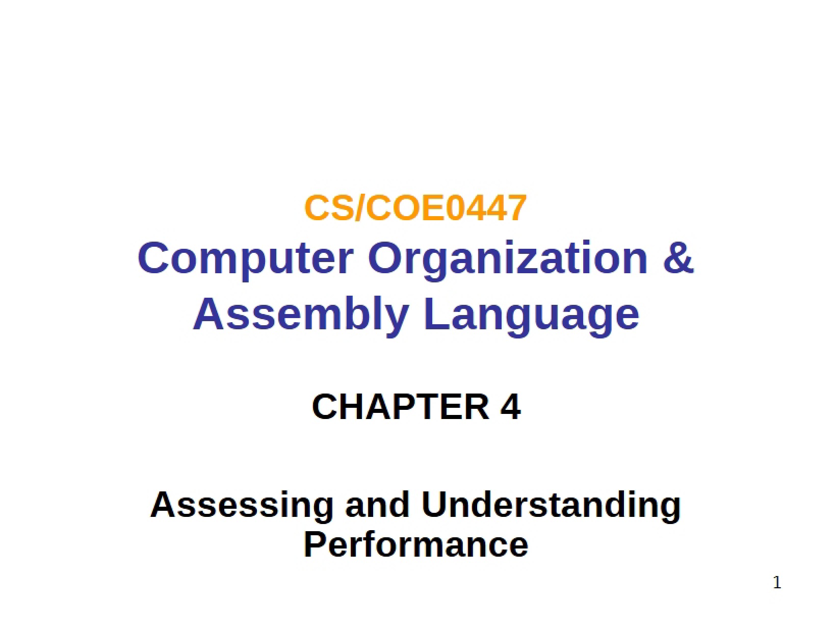 Performance Assessment and Understanding