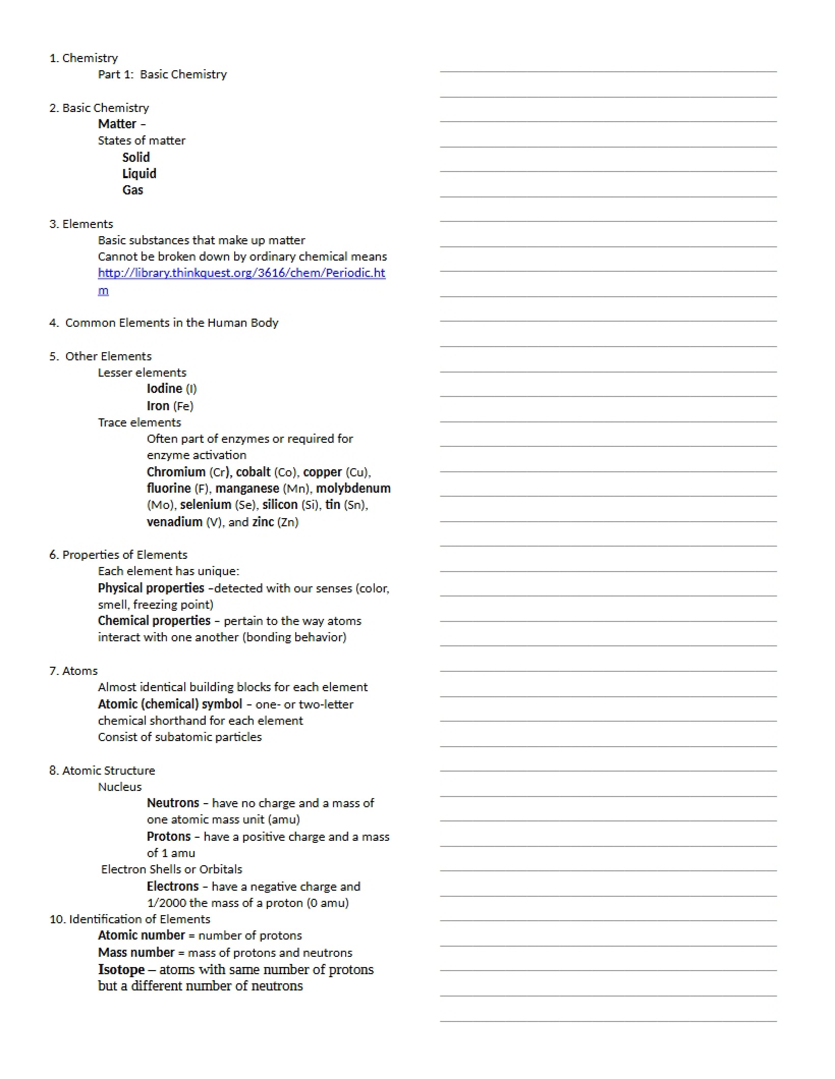 Chemistry Overview
