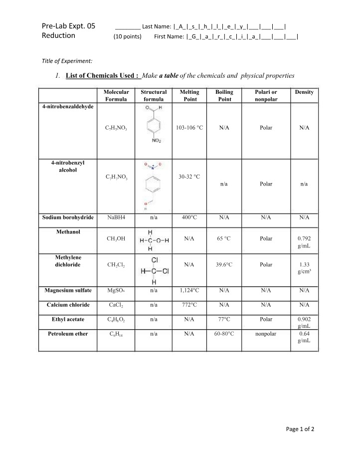Pre-Lab 05 - Reduction