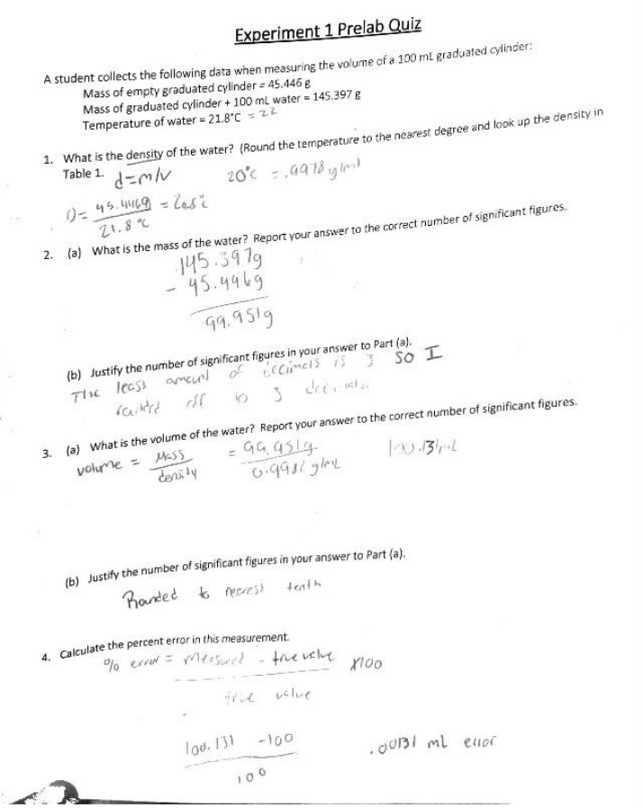 Prelab Quiz for Experiment 1