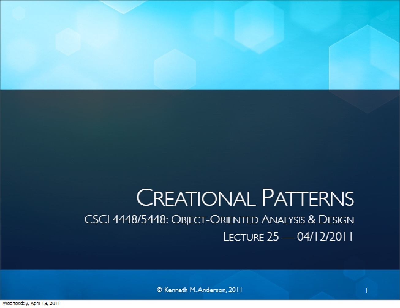 Patterns for Object Creation