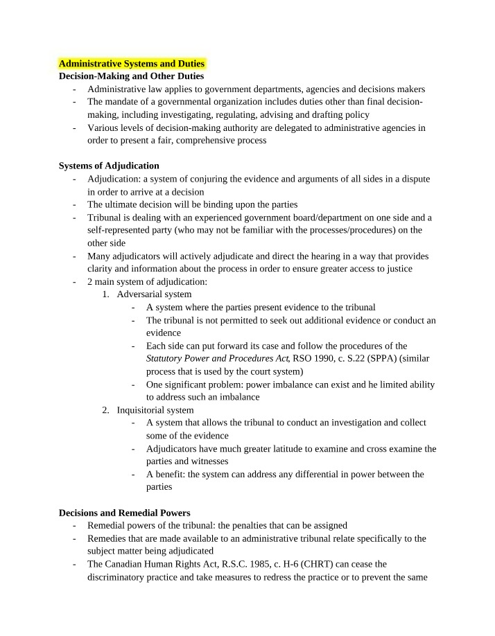 Administrative Law - Authority and Powers