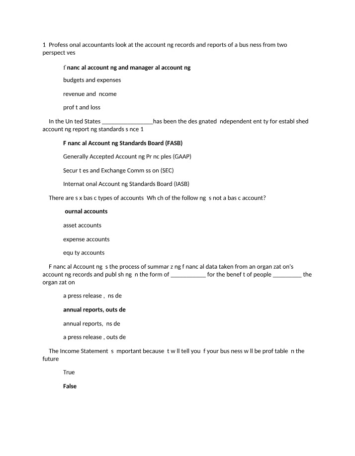 Financial Accounting Basics and Standards