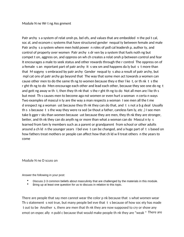 Writing Assignment - Module Nine