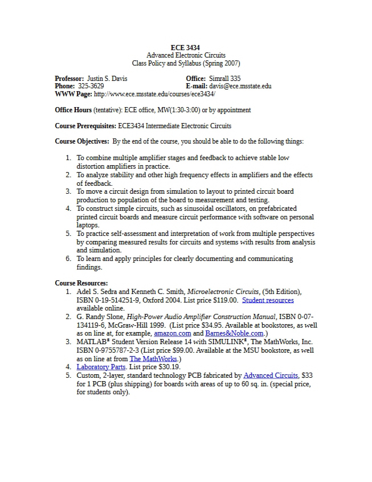 Spring 2007 Syllabus