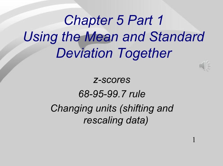Using Standard Deviation and Mean Together