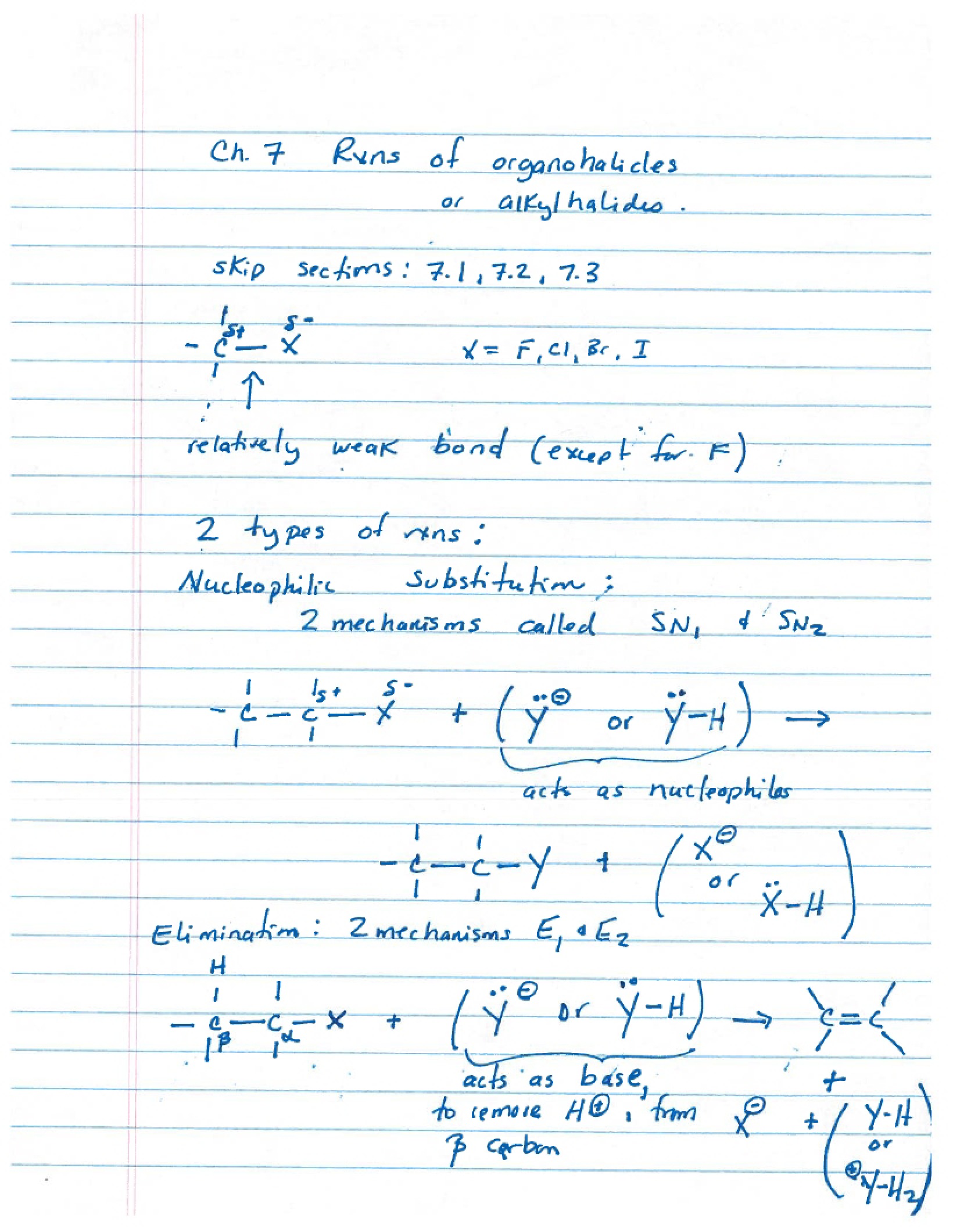 Alkylhalides and Organohalides Reactions