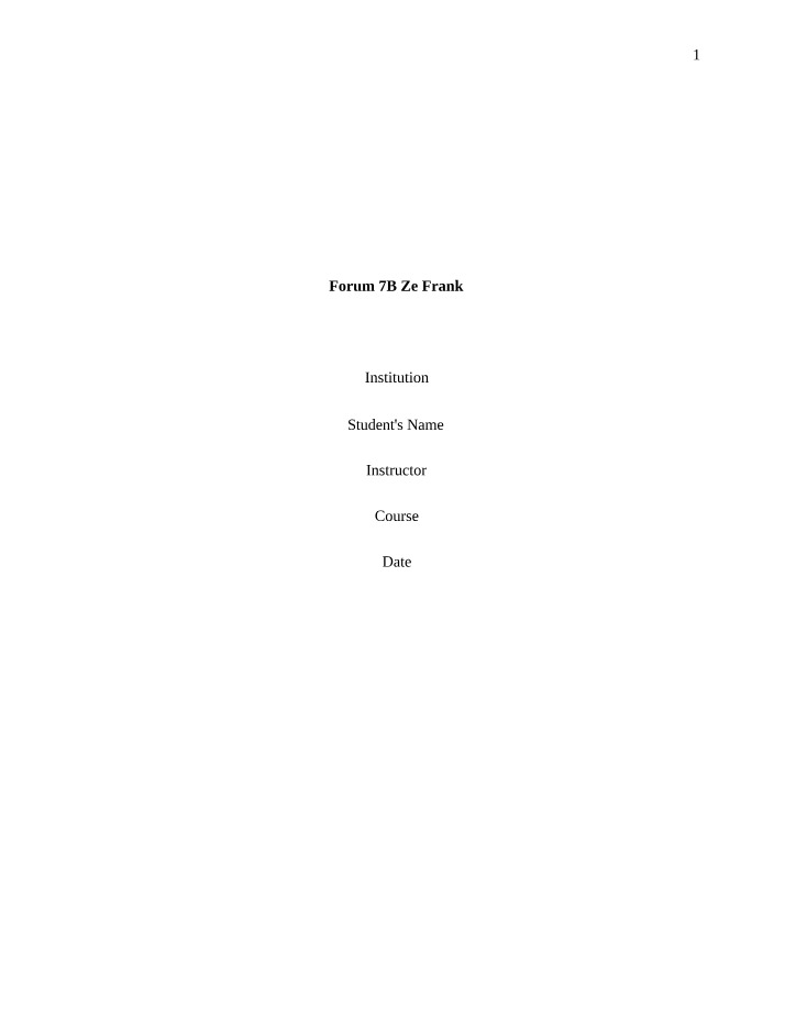 Ze Frank - Forum 7B