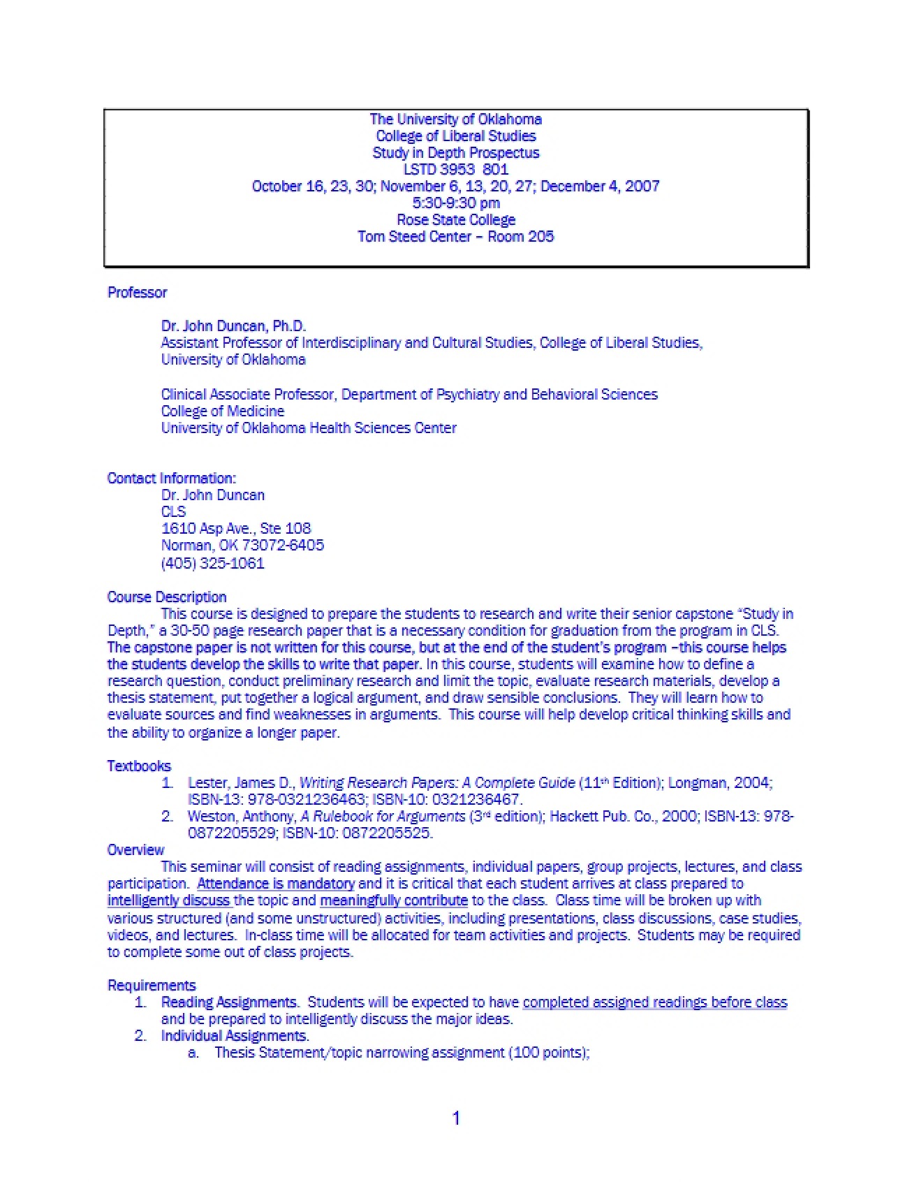 Study-In-Depth Prospectus Overview