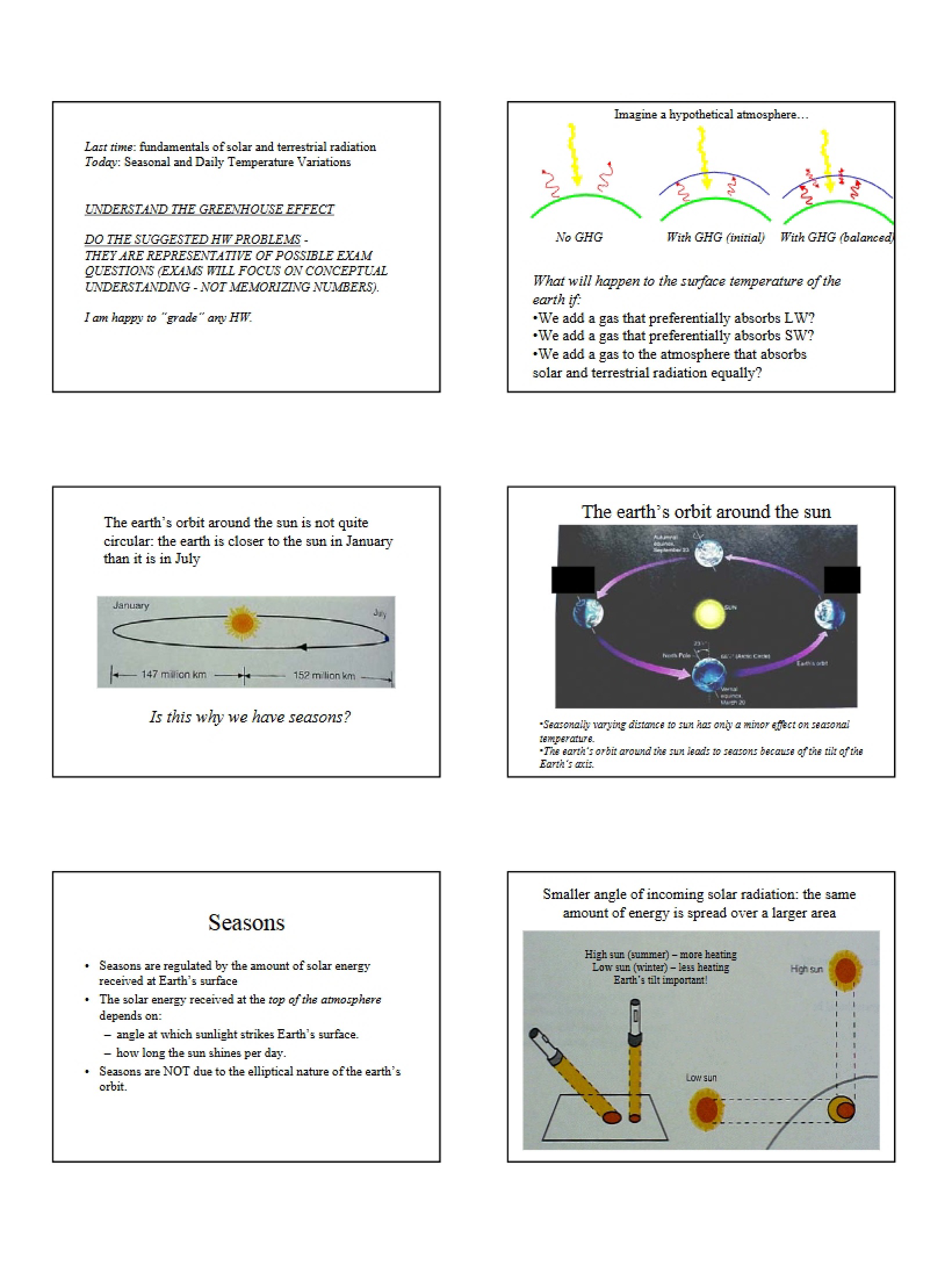 Notes on Weather and Climate