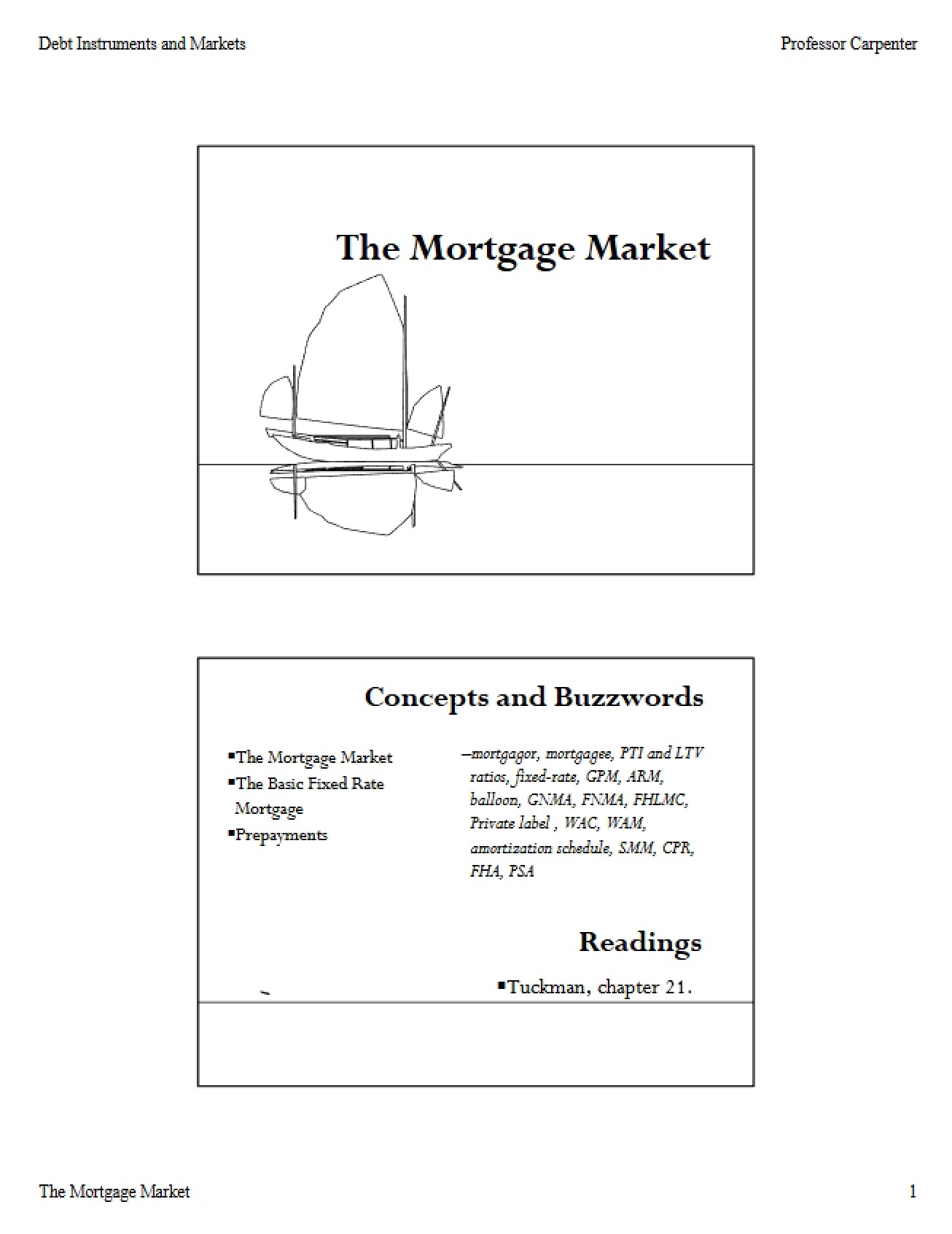 Market for Mortgages - FINC-GB 3333