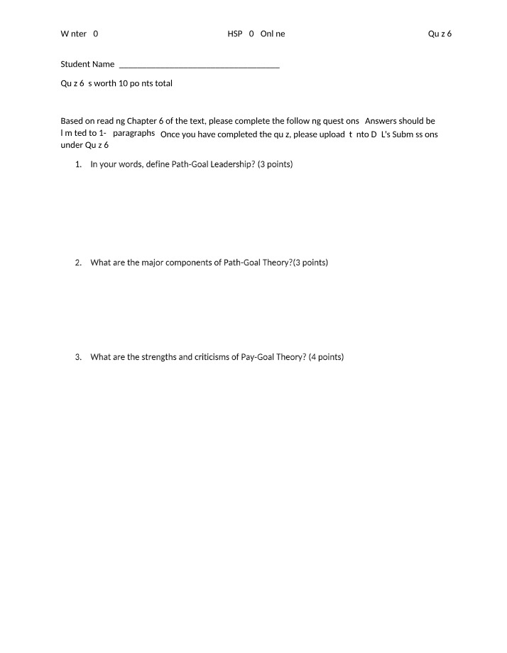 HSP 503 Quiz 6