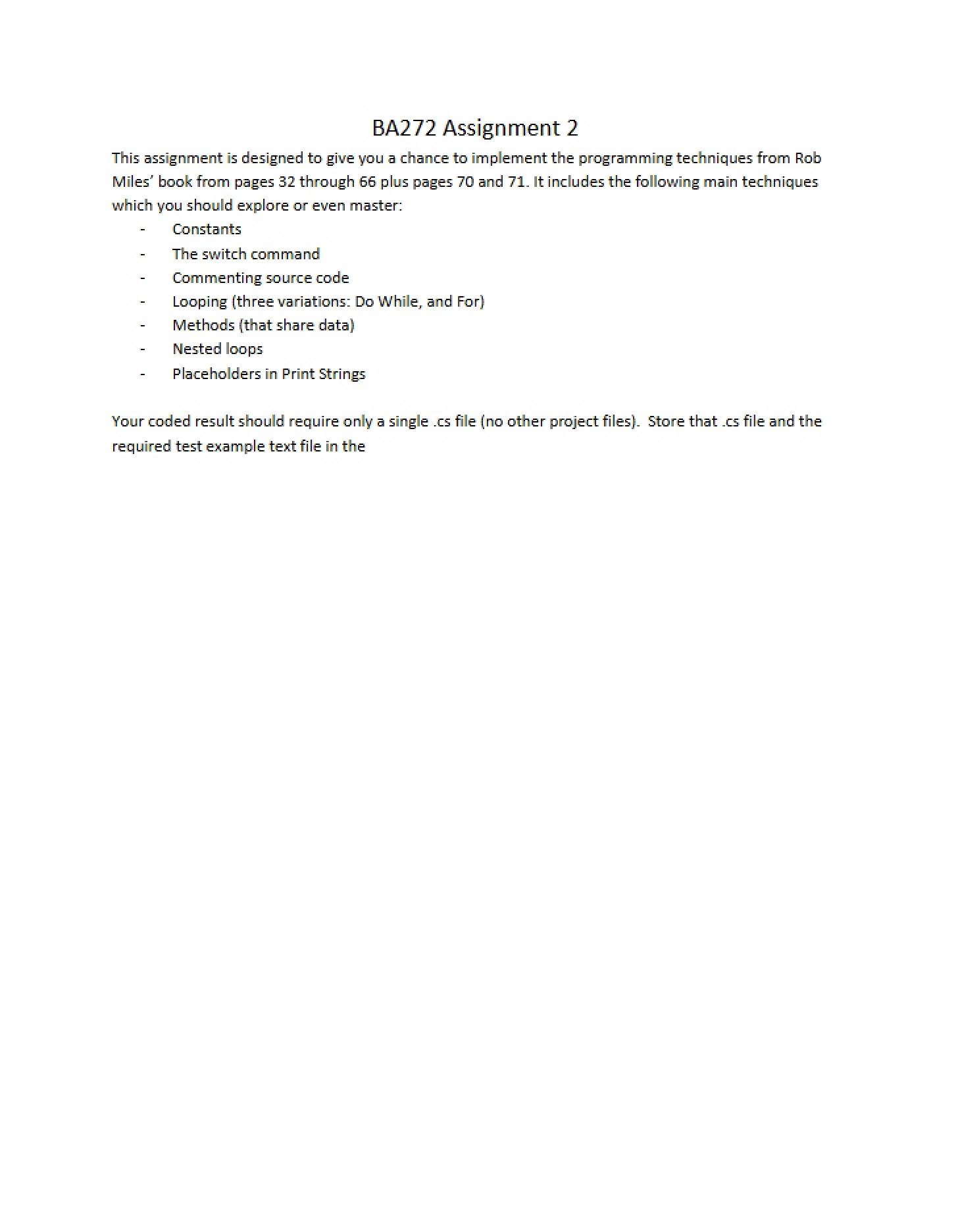 Second Assignment