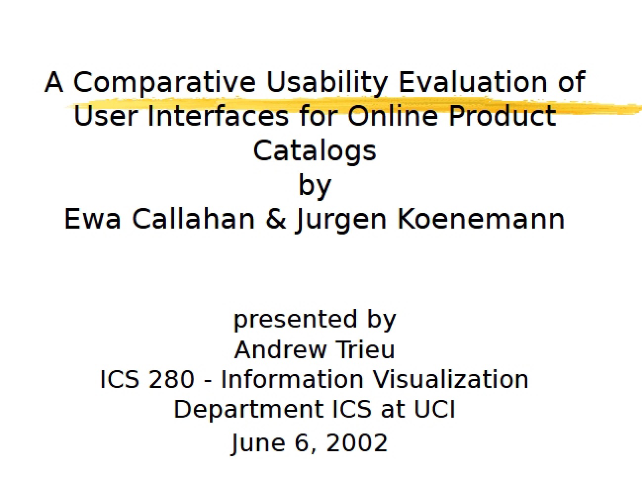 User Interface Comparative Usability Evaluation