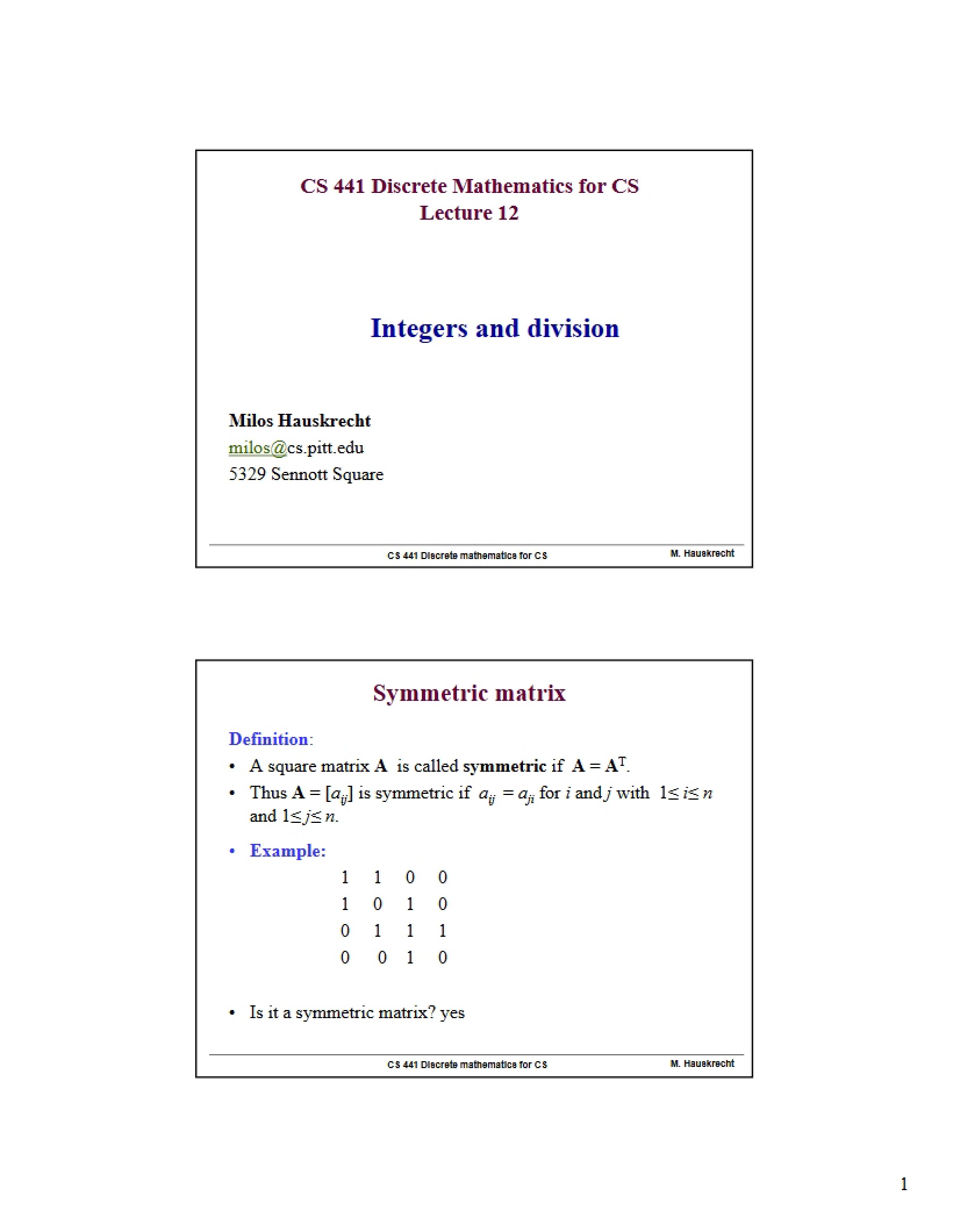 Division and Integers