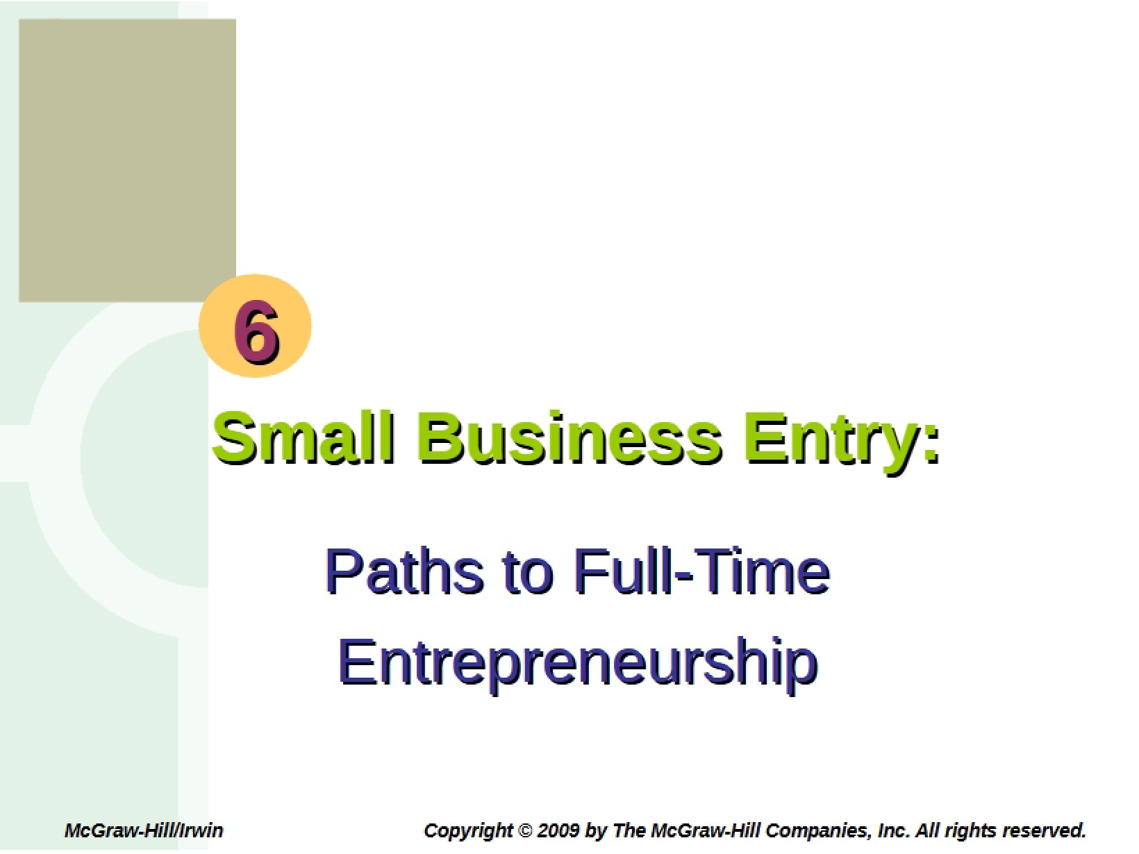 Entry into Small Business