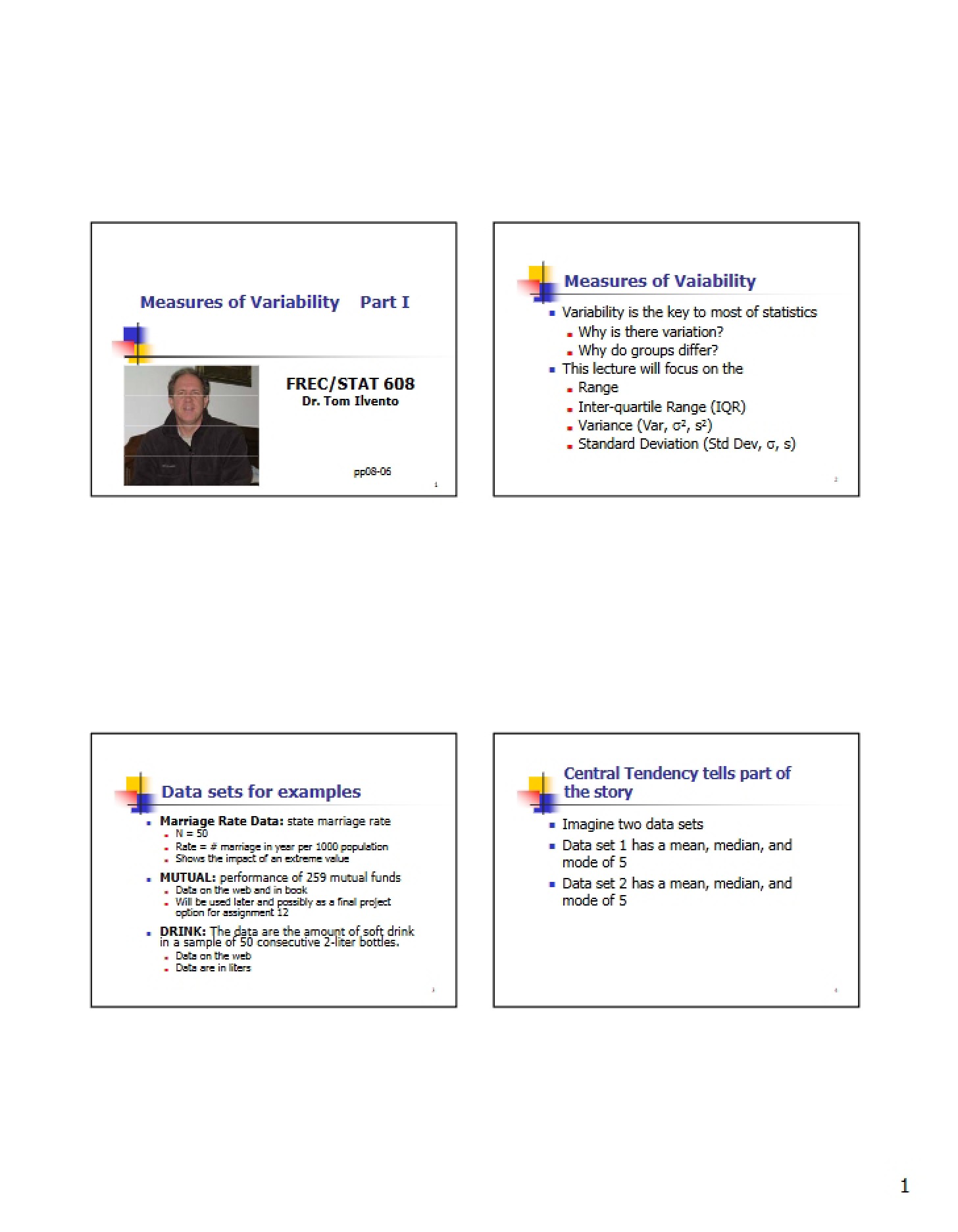 Variability Measures