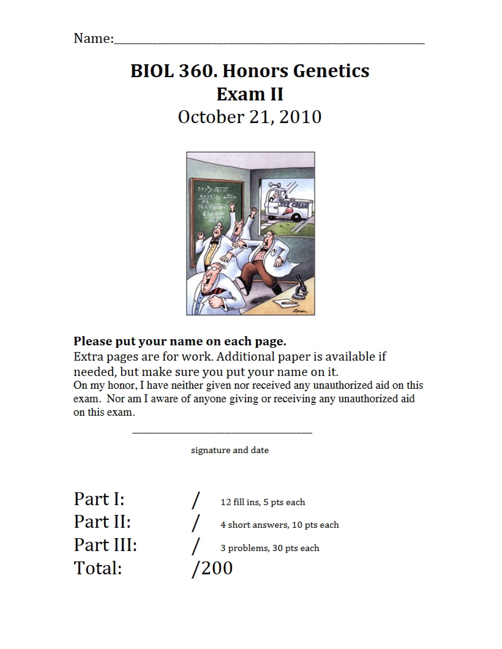 Exam Two (Jan 2010)