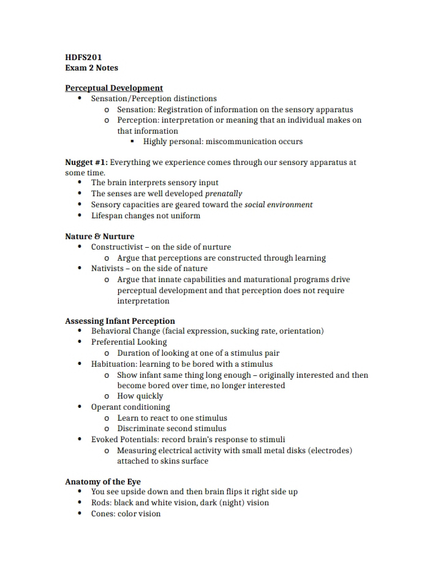 Notes for Exam Two