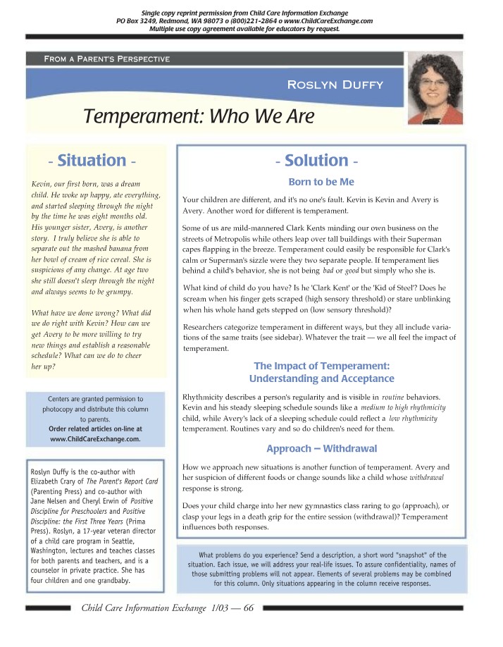 Temperament - Understanding Child Behavior and Needs