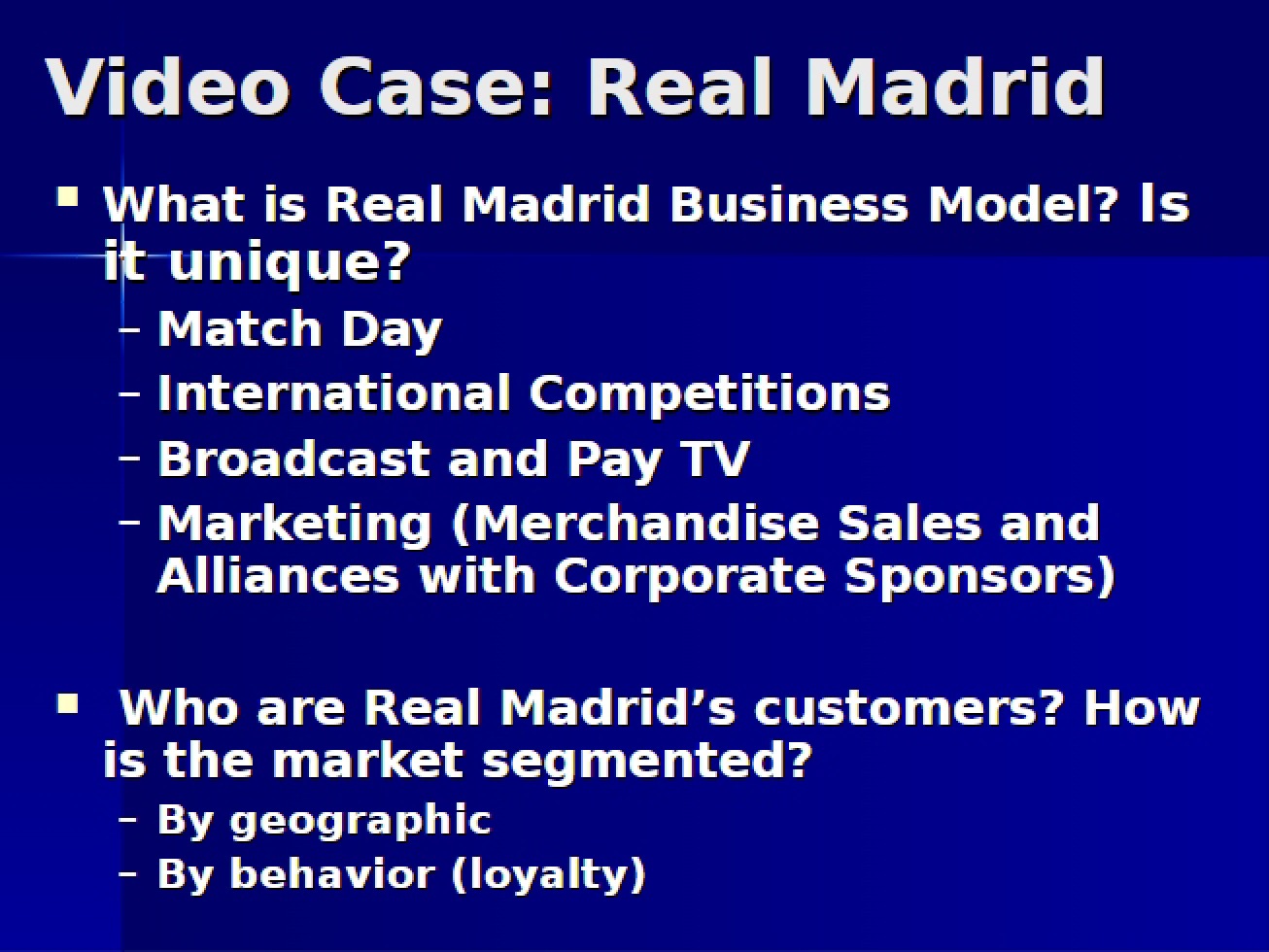 Case Study of Real Madrid