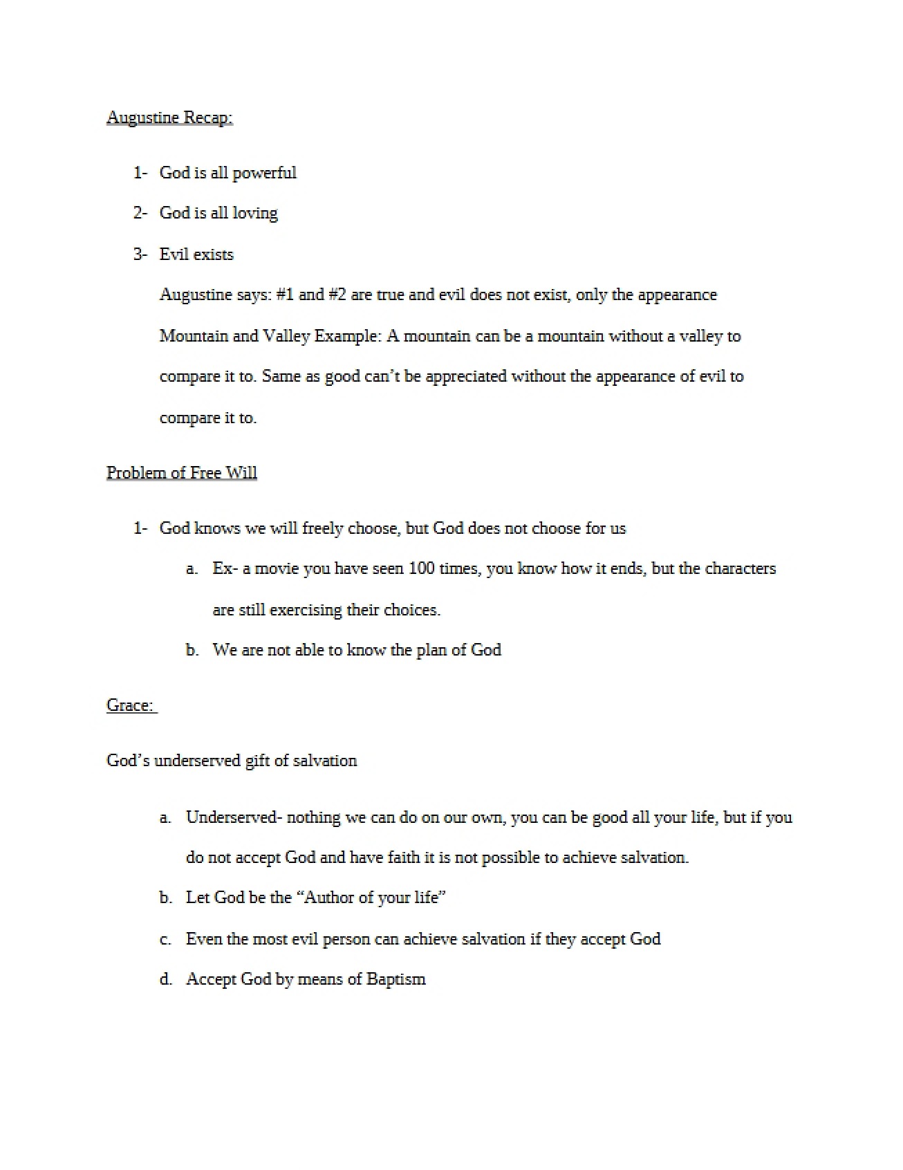 Philosophy Session Notes