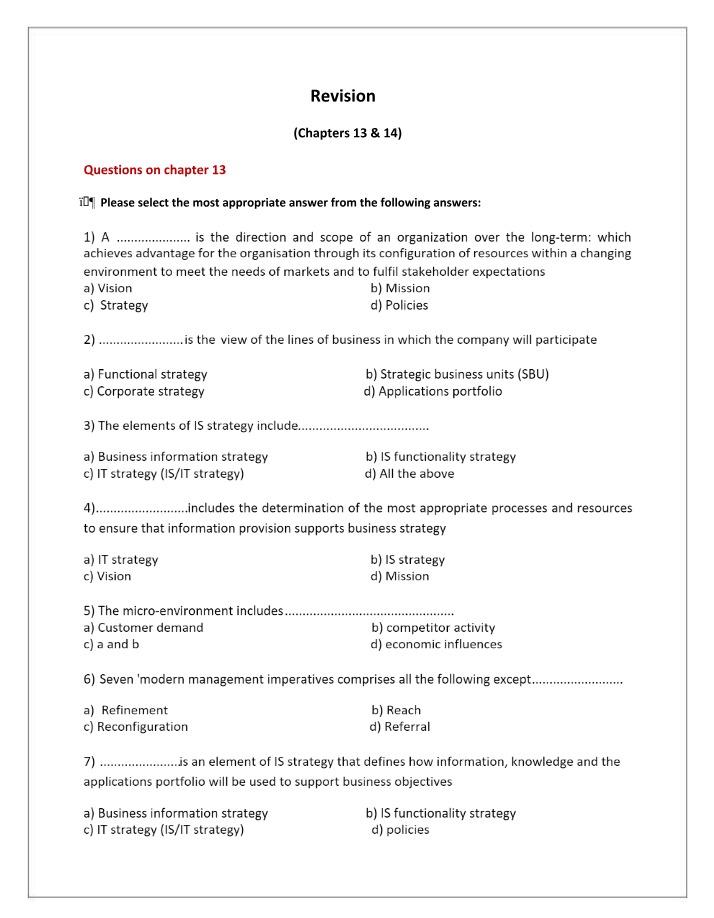 Strategic Management - Vision and Mission