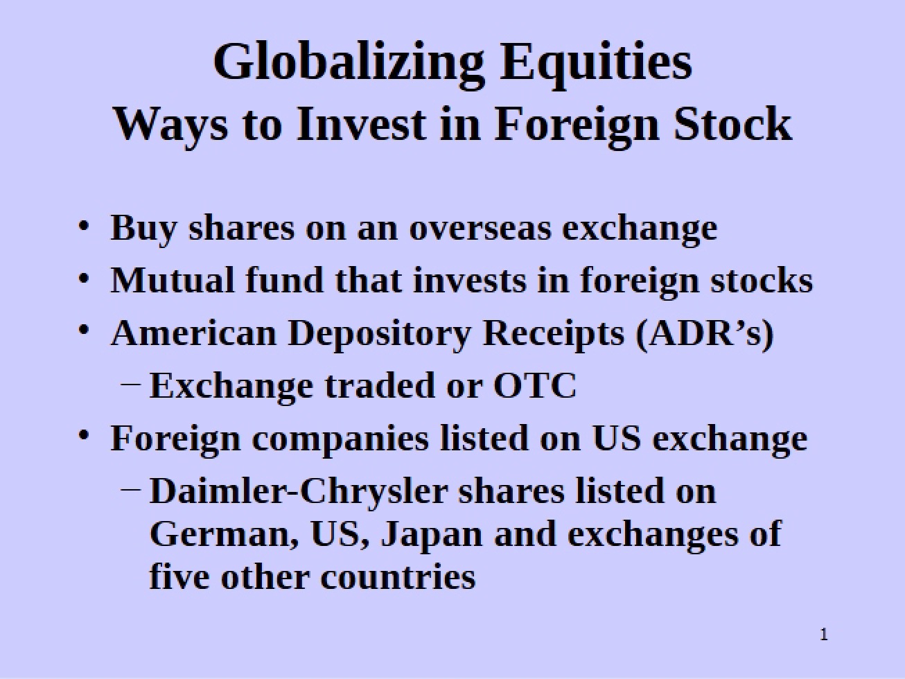 Equity Globalization