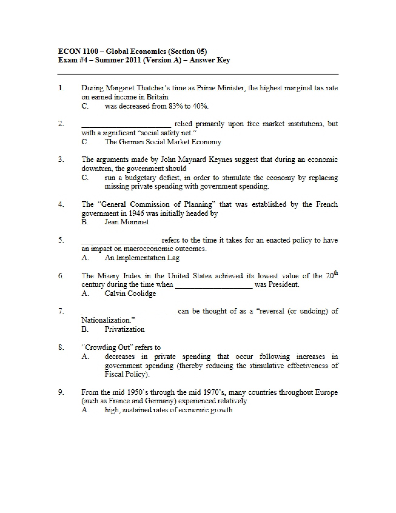 Examination Four Study Questions