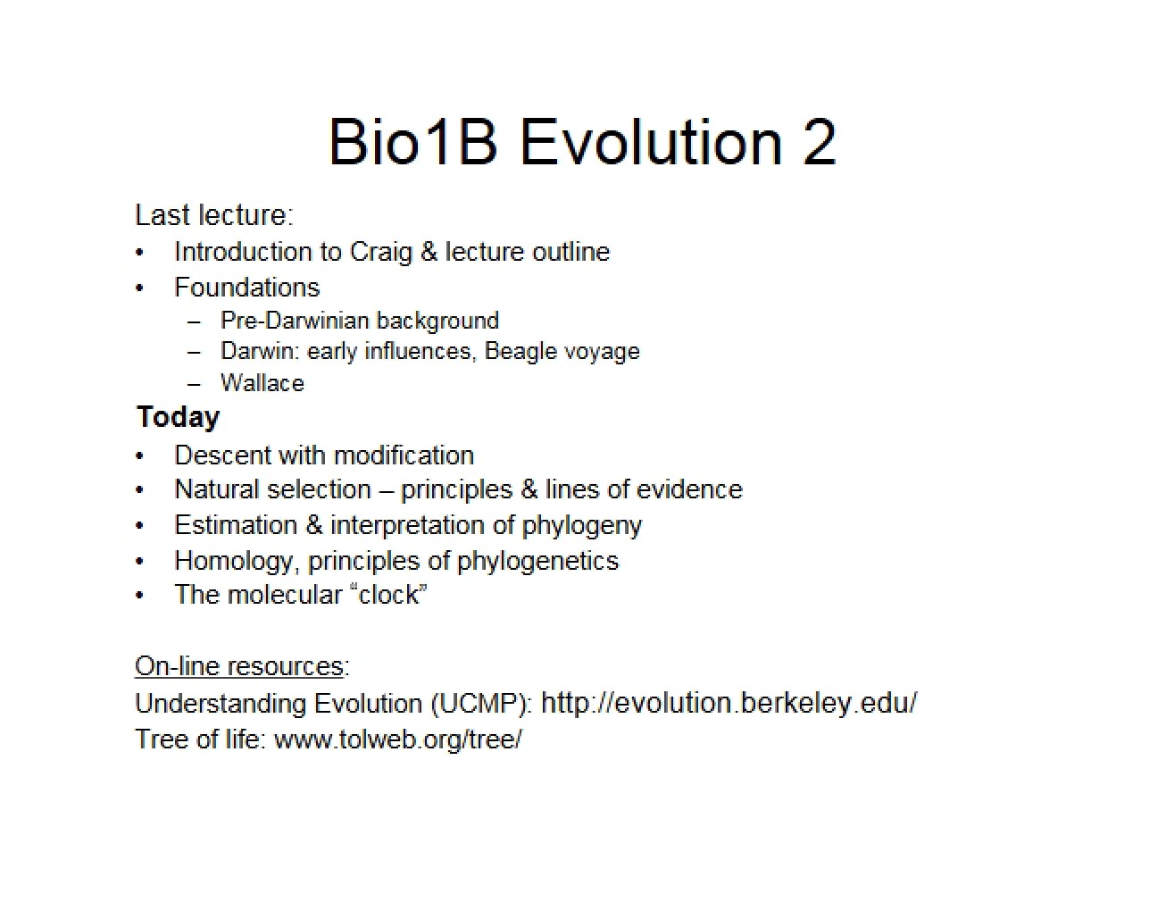 Principles of Evolution