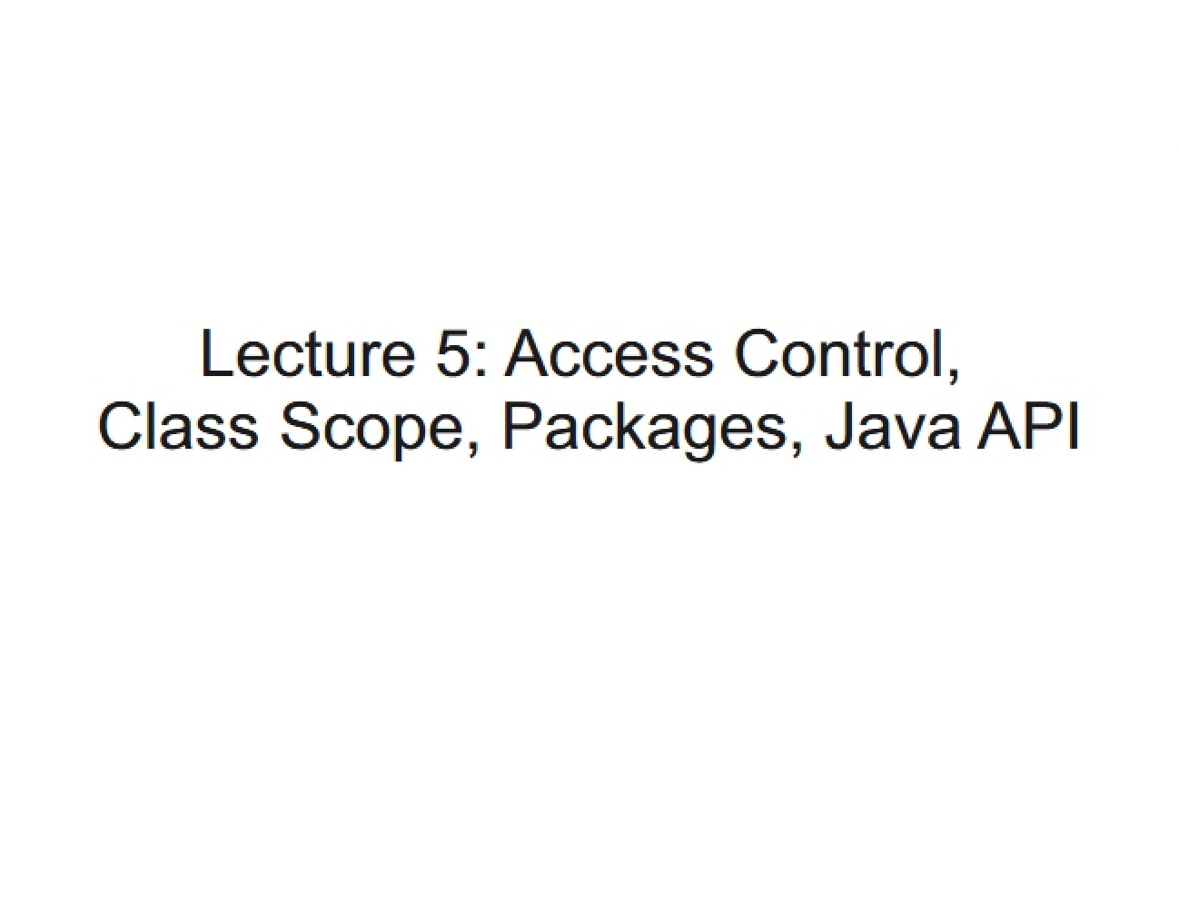 Notes for Java Course