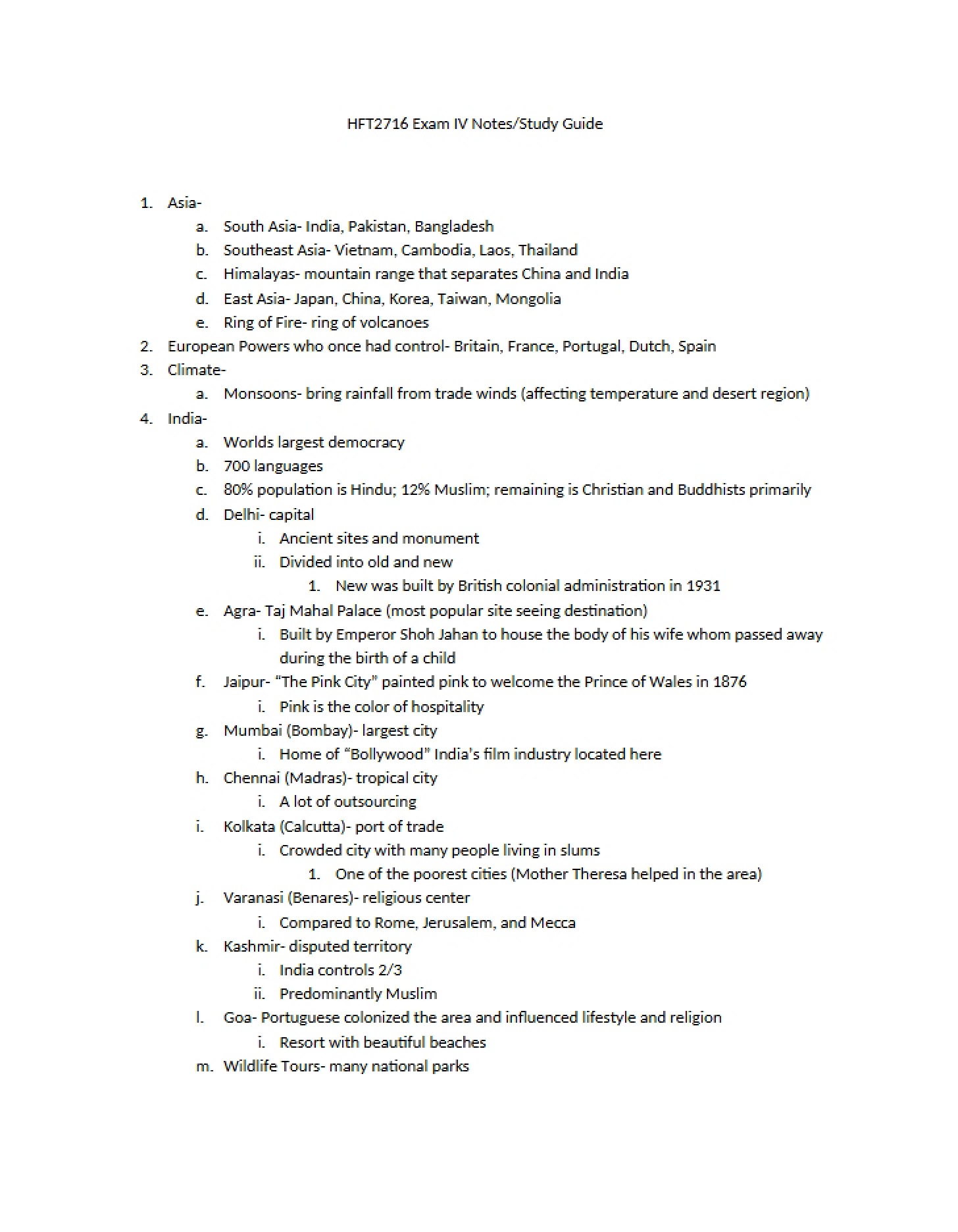 Study Guide - 5 Pages