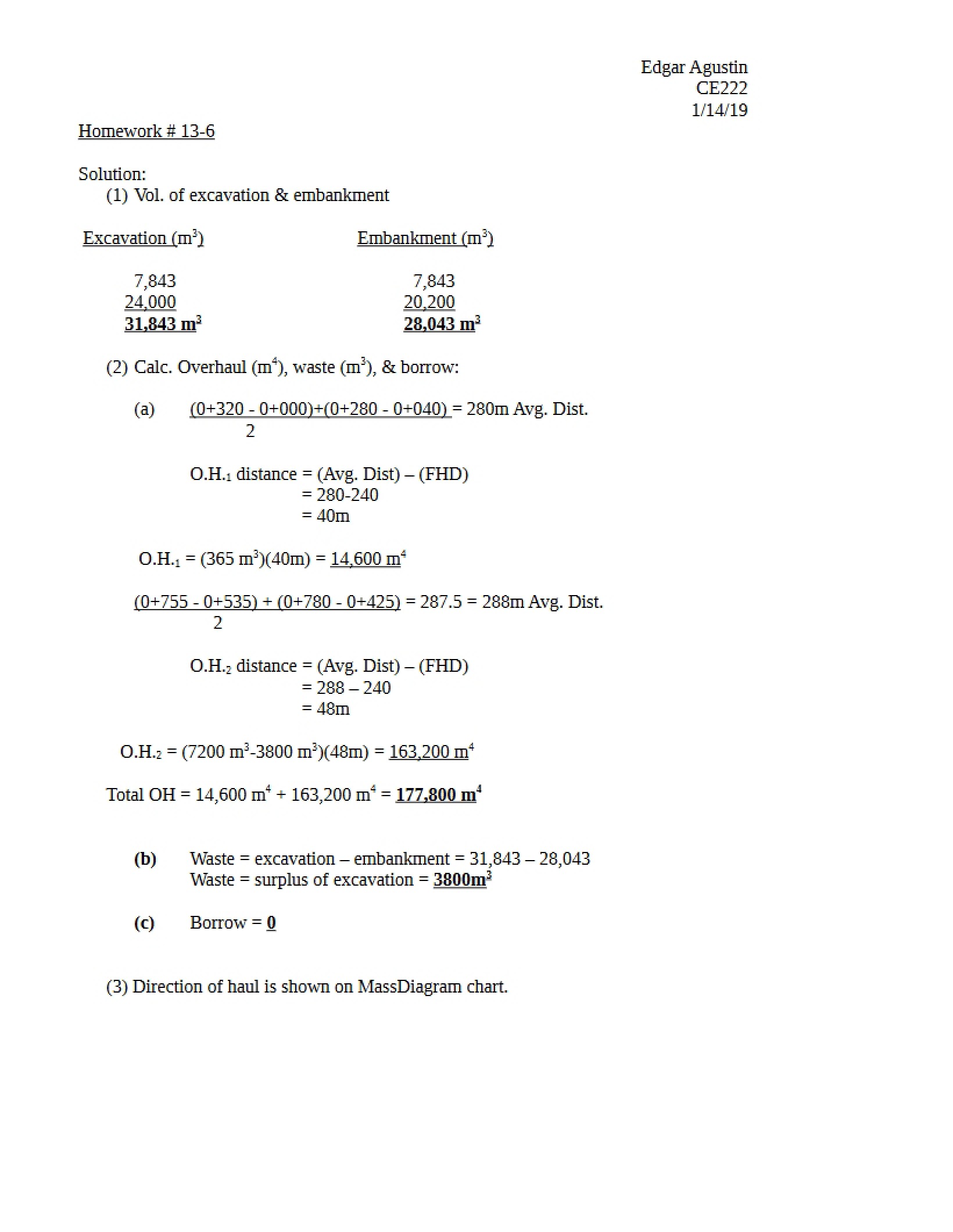 Highway Engineering Homework 13