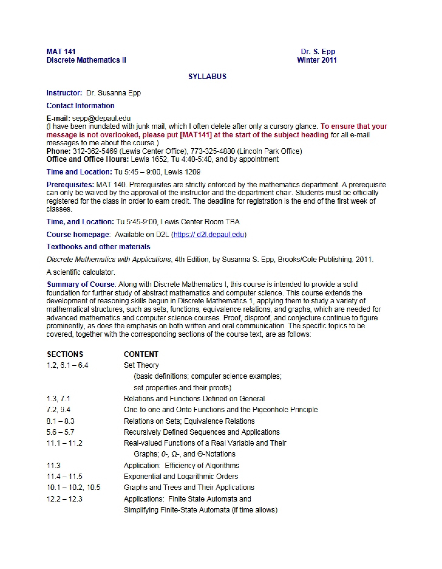 Course Syllabus