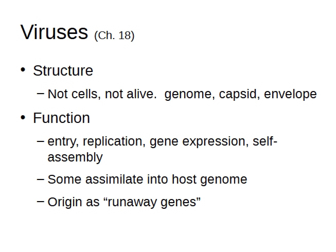 Notes from Biology Lectures