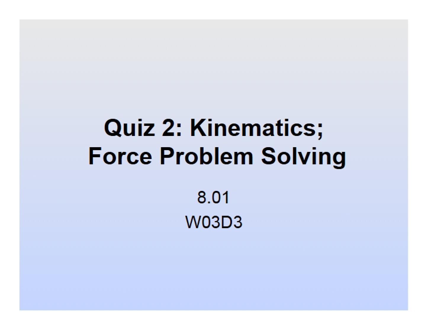 Solving Force Problems