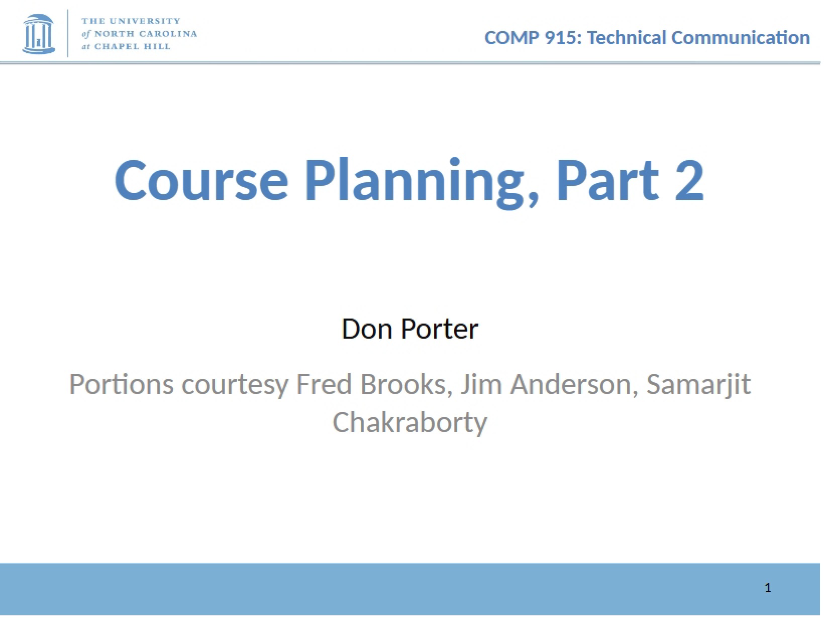 Planning the Course Part Two