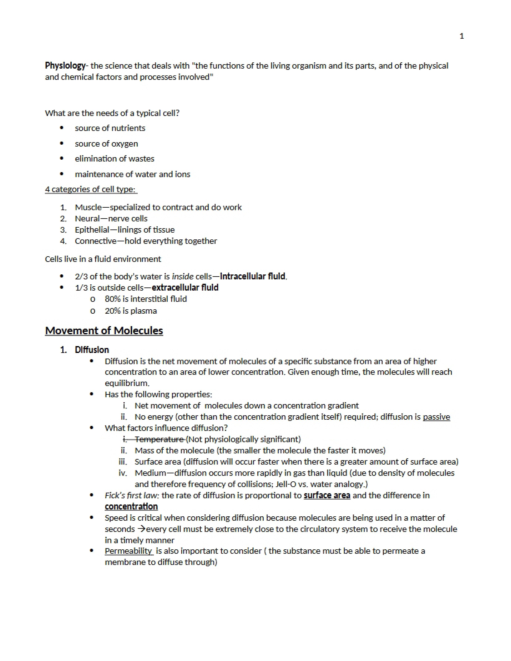 Physiology Overview