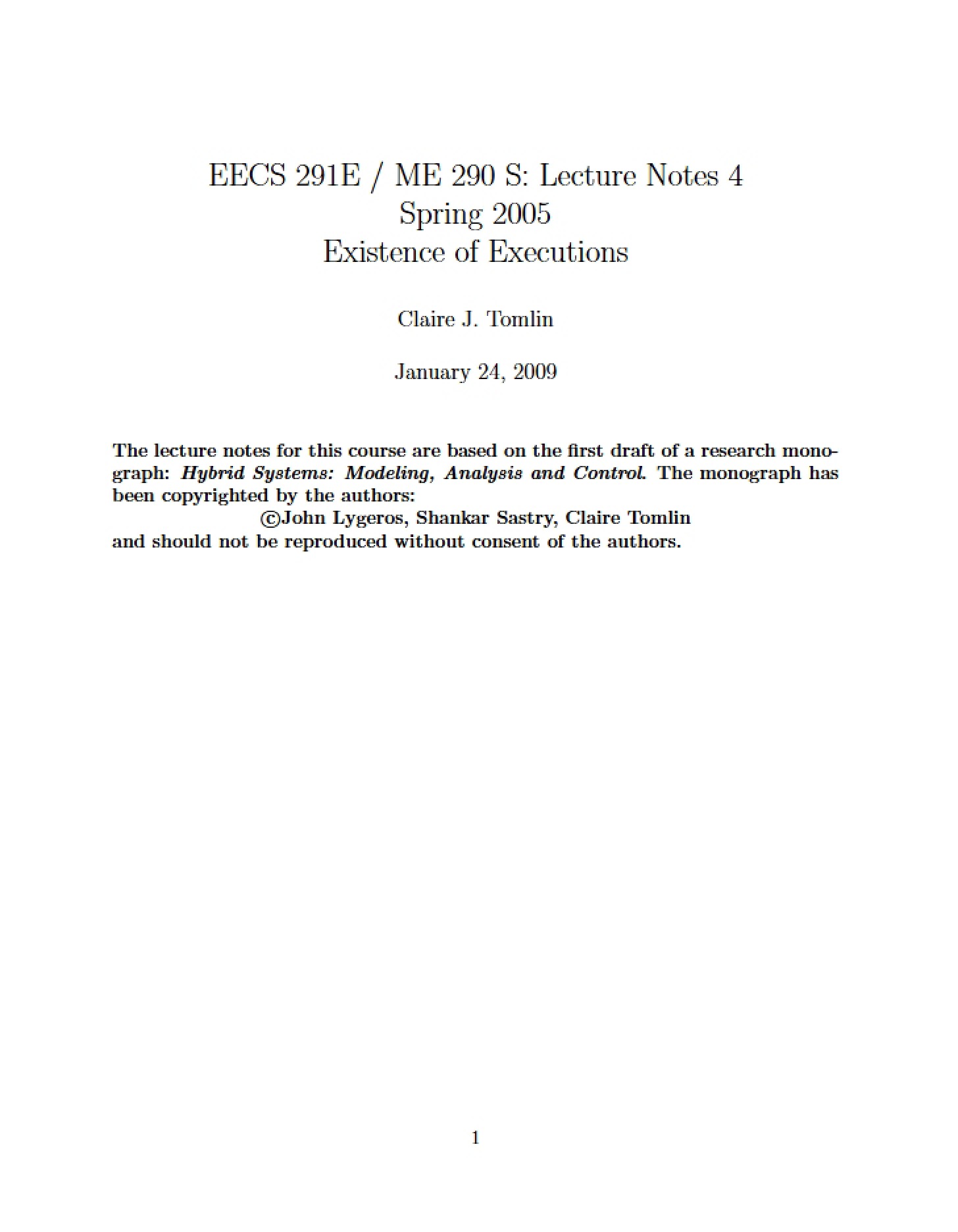 Additional Lecture Notes