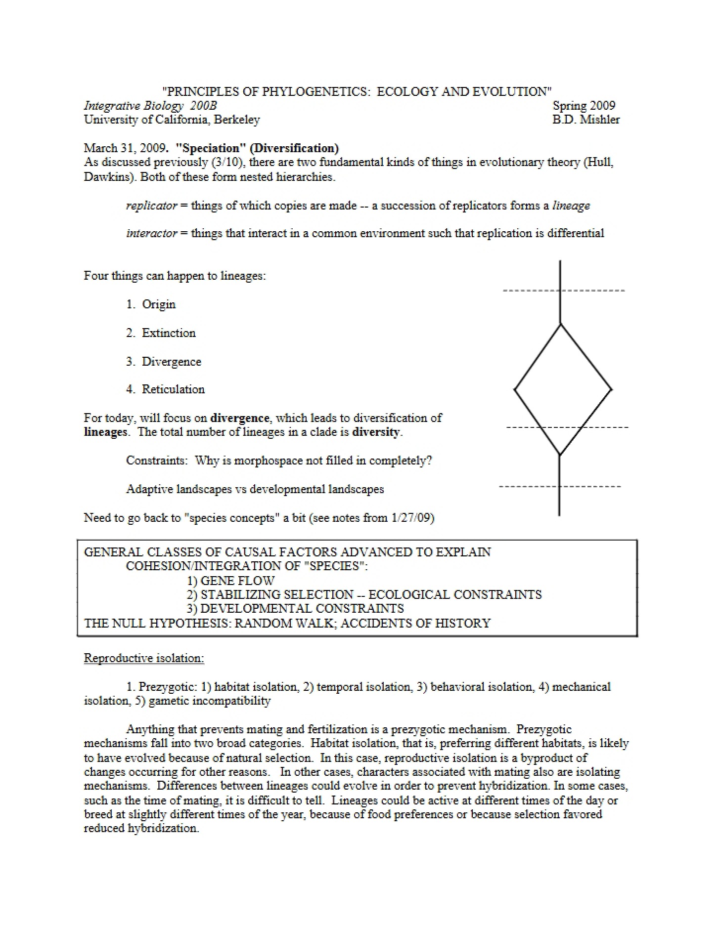 Speciation Events