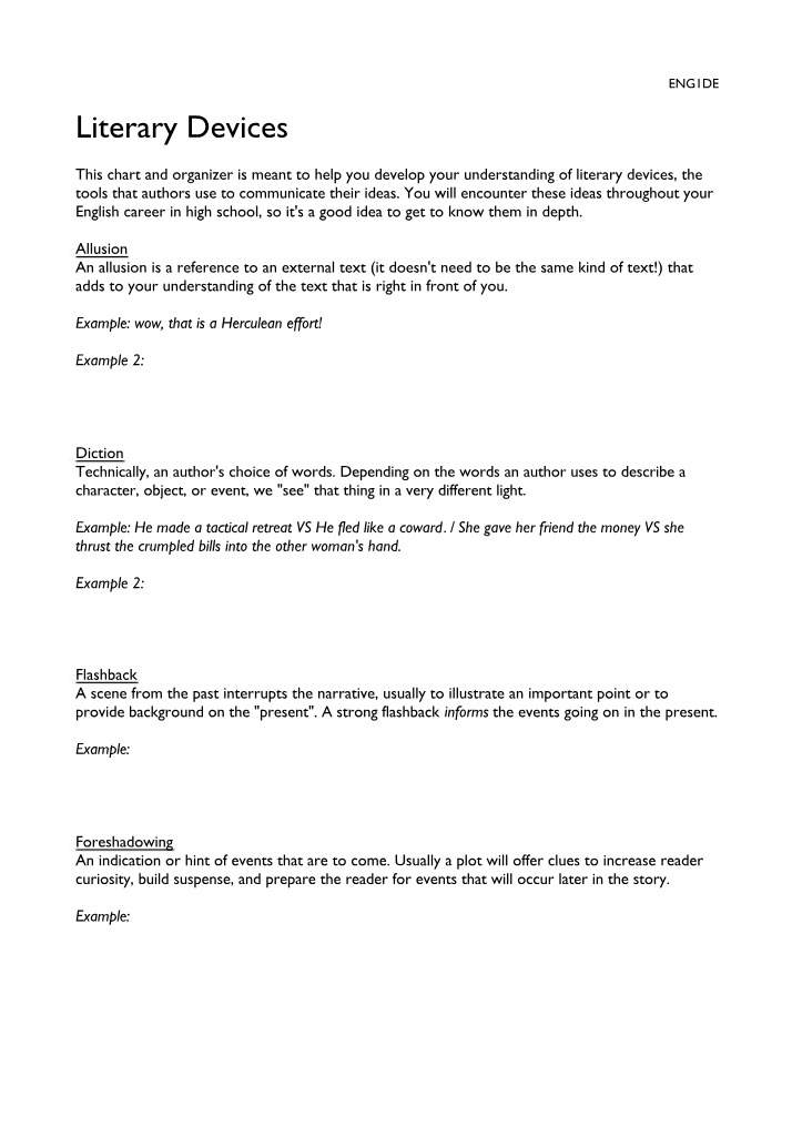 Guide to Literary Devices