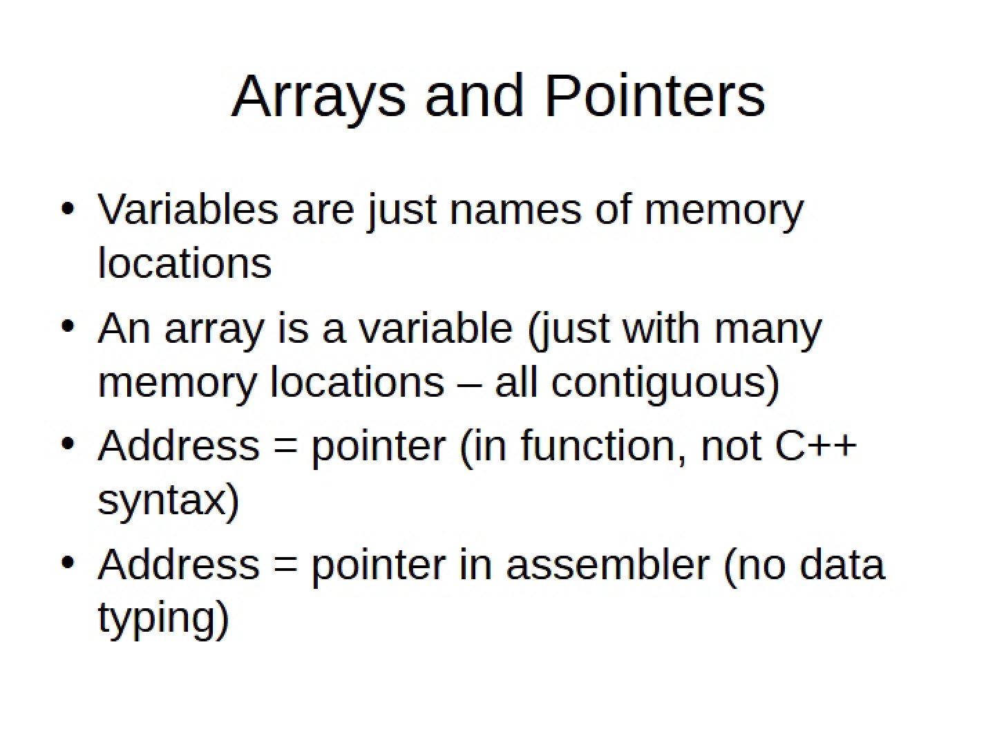 Pointers and Arrays
