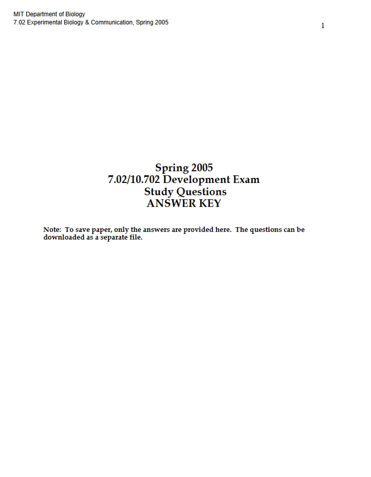 Questions for Study