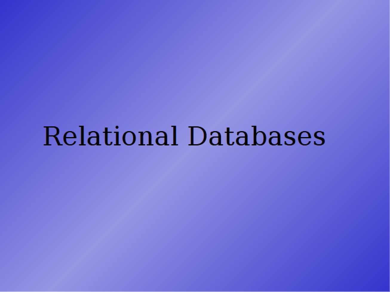 Databases Relational