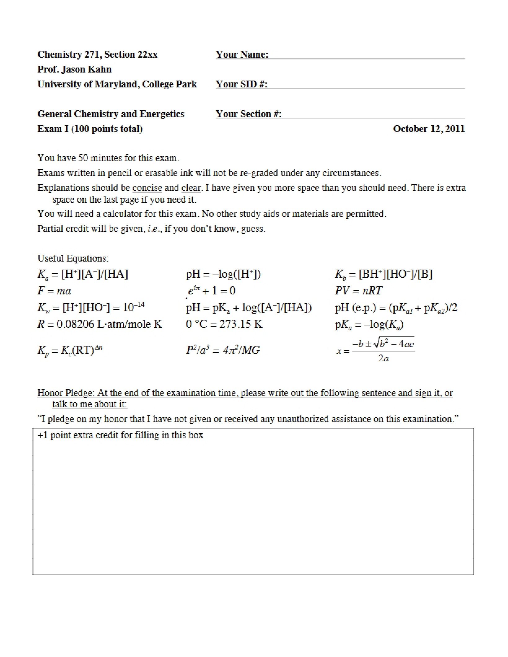 Examination I