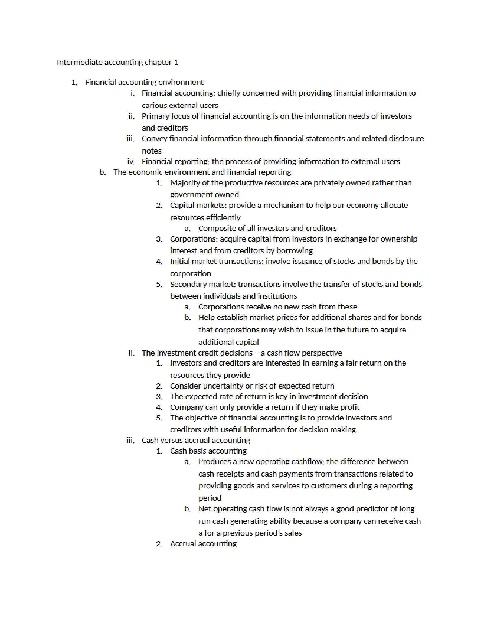 Chapter 1 Intermediate Accounting