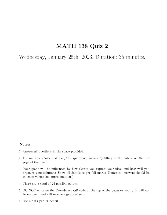 MATH138 Quiz 2 Solutions