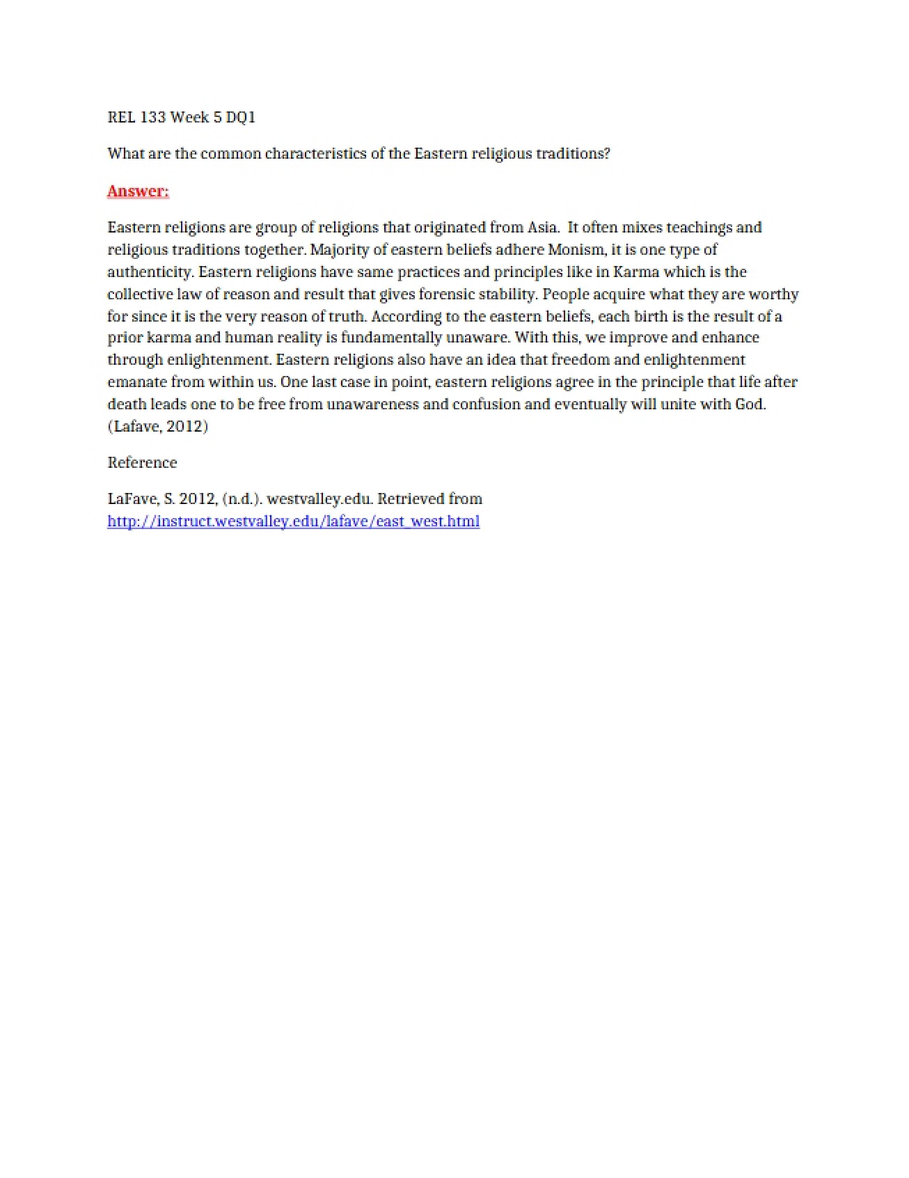 Discussion Topic One for Week Five